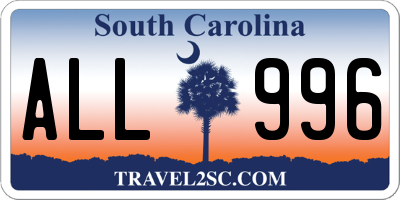 SC license plate ALL996
