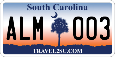 SC license plate ALM003