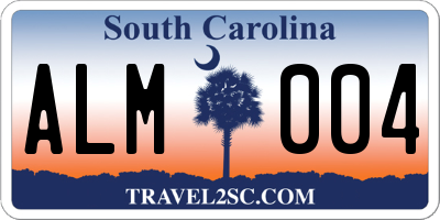 SC license plate ALM004