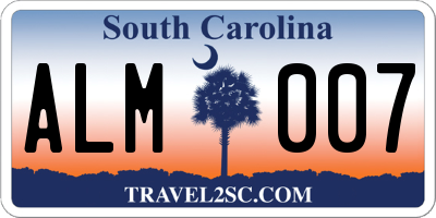 SC license plate ALM007