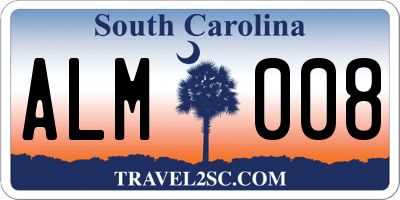 SC license plate ALM008