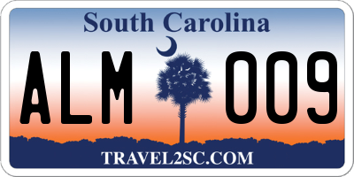 SC license plate ALM009