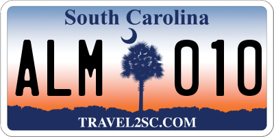SC license plate ALM010