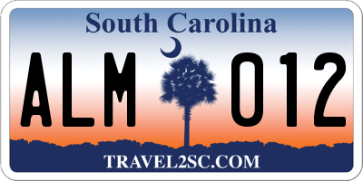 SC license plate ALM012