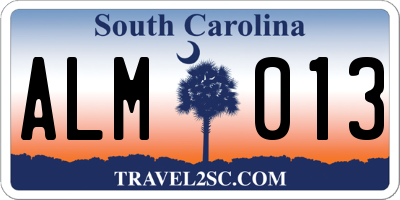 SC license plate ALM013