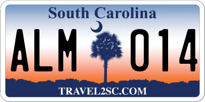 SC license plate ALM014