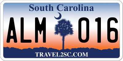 SC license plate ALM016