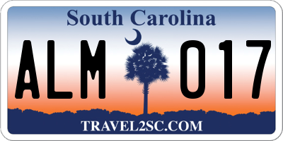 SC license plate ALM017