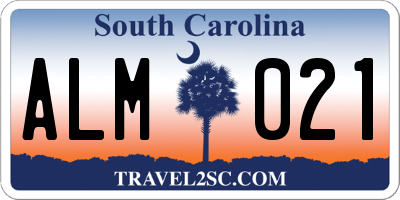 SC license plate ALM021