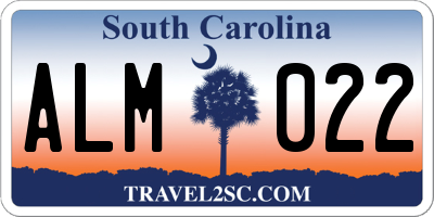 SC license plate ALM022