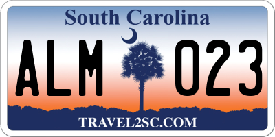 SC license plate ALM023