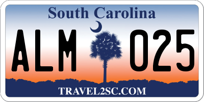 SC license plate ALM025