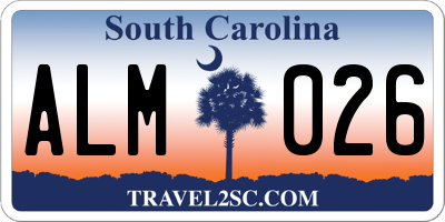 SC license plate ALM026