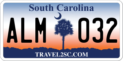 SC license plate ALM032