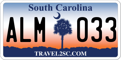 SC license plate ALM033