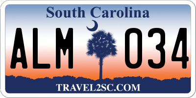SC license plate ALM034