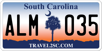 SC license plate ALM035