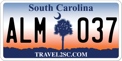 SC license plate ALM037