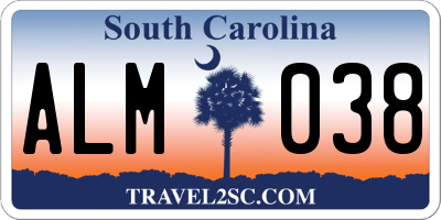 SC license plate ALM038