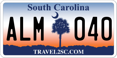 SC license plate ALM040