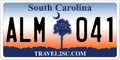 SC license plate ALM041