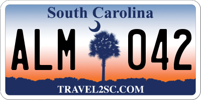 SC license plate ALM042