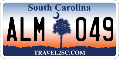 SC license plate ALM049