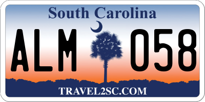 SC license plate ALM058