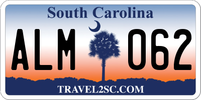 SC license plate ALM062