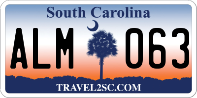 SC license plate ALM063