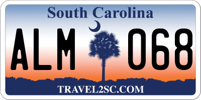 SC license plate ALM068