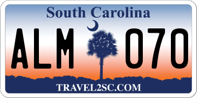 SC license plate ALM070