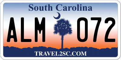 SC license plate ALM072