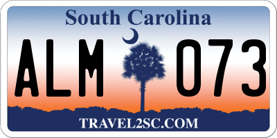 SC license plate ALM073