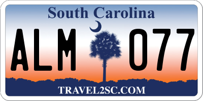 SC license plate ALM077