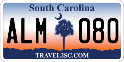 SC license plate ALM080