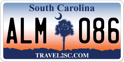 SC license plate ALM086