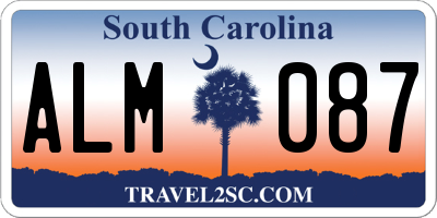 SC license plate ALM087