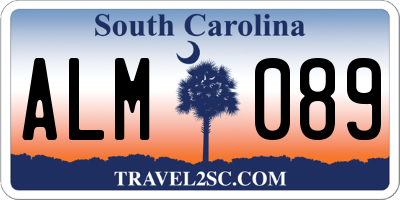SC license plate ALM089