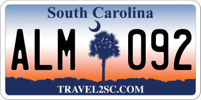 SC license plate ALM092