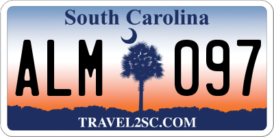 SC license plate ALM097