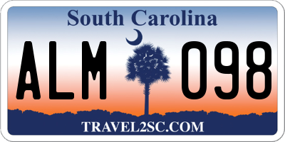 SC license plate ALM098