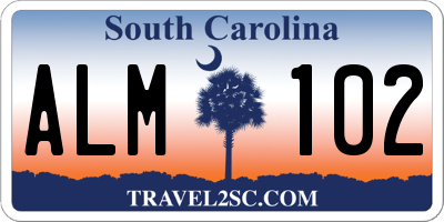 SC license plate ALM102