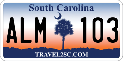 SC license plate ALM103