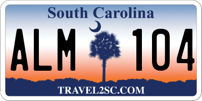SC license plate ALM104