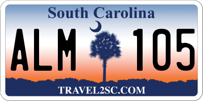 SC license plate ALM105
