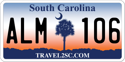 SC license plate ALM106