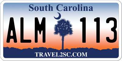 SC license plate ALM113