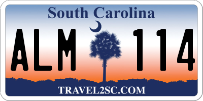 SC license plate ALM114