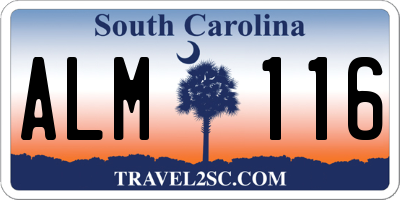 SC license plate ALM116